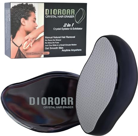 DIOROAR Kristall-Haarradiergummi, Upgrade-Kristall-Haarentferner, physikalisches Nanoglas-Haarentfernungsgerät, schmerzfreier Epilierer und Peeling für schnelle, seidig glatte Haut(Schwarz)