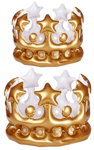 NYGGTYK 2 pezzi corona gonfiabile, corona di compleanno, corona di corona, corona di principessa, corona reale, adatta per feste e giochi di ruolo