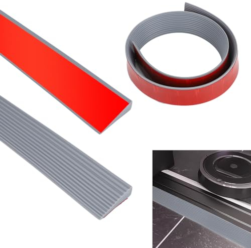 RANJIMA Übergangsprofil Selbstklebend, 1M x 5cm PVC Übergangsleiste Bodenleiste, Türschwellen Leiste Höhenausgleich von 5–10mm, Übergangsleiste Boden Höhenausgleich Abdeckleiste für Laminat, Fliesen