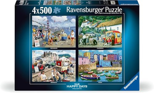 Ravensburger Happy Days No. 8 Holidays - 4x 500 Piece Jigsaw Puzzles for Adults and Kids Age 10 Years +