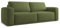 Kaila 3-Sitzer Sofa mit Schalffunktion in Grün - Schlafsofa mit Bettfunktion aus Chenille, modernes Japandi & Skandi Design für Wohnzimmer, Oeko-Tex Zertifiziert 242x100x91 cm, bis 350 kg belastbar