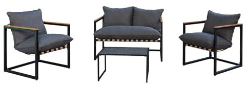 HTI living Terrassenmöbel Loungeset Cirella Loungemöbel Tisch und 2 Stühle