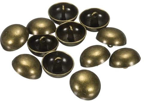 QUARKZMAN 12 Piezas De Botones De Metal Semiesféricos, 20mm Botones De Metal Con Forma De Champiñón Y Tapa De Perla Con Vástago Para Traje, Chaqueta, Decoración De Prendas De Tela, Bronce