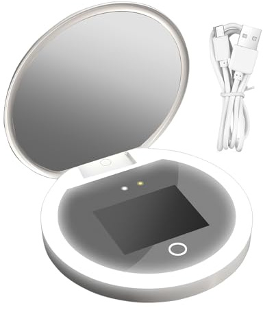Caméra UV pour test de crème solaire, miroir cosmétique UV avec lumière visualisez un écran solaire pour le visage, le maquillage de voyage miroir de poche à main pour la protection de la peau
