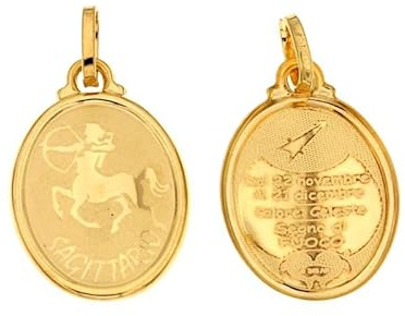 CIONDOLO SEGNO ZODIACALE SAGITTARIO IN ORO GIALLO 18 KT + COLLANA LACCIO IN OMAGGIO (sagittario)