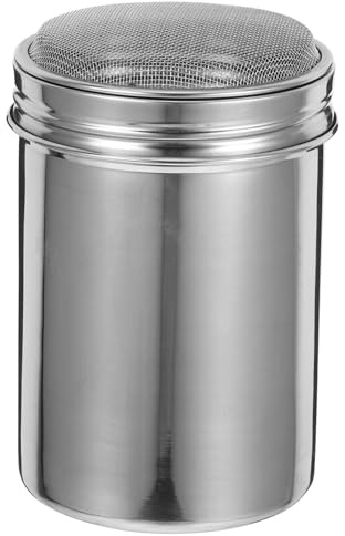 LOLIPPYY Espolvoreador De Azúcar y Chocolate Polvo De Acero Inoxidable 304, Cedazo Fino Tapa, Reusable para Café Capuchino y Repostería, Tamaño Grande 7x12 Cm, Utensilio De Cocina Versátil