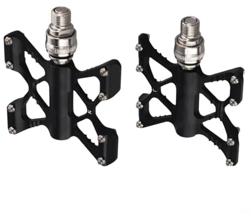 Vidonergy Pedales de liberación rápida para bicicletas plegables, 9/16 pulgadas, aleación de aluminio con rodamientos sellados DU y clavos antideslizantes (negro)