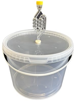 SILPLAST Recipiente de fermentación de 10 litros con tubo de fermentación, tapa, goma de sellado, cubo para cerveza, vino o puré, apto para alimentos, ideal para cerveceras aficionadas, transparente
