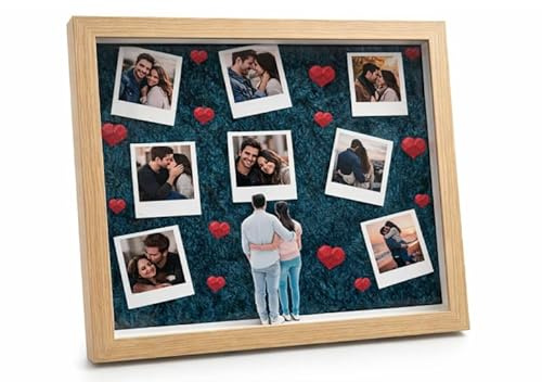 VARZI Cornice Portafoto Personalizzabile 30x40 cm – Collage Foto – Idea Regalo Coppia, Anniversario, San Valentino – Da Parete