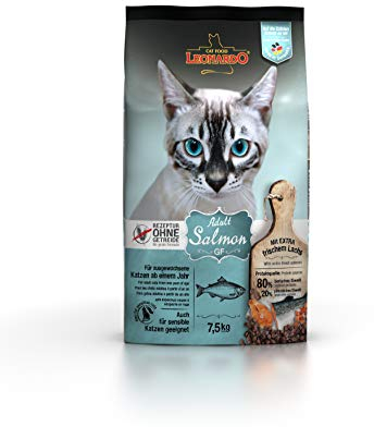 LEONARDO Adult GF Salmon [7,5kg] Katzenfutter | Getreidefreies Trockenfutter für Katzen | Alleinfuttermittel für ausgewachsene Katzen Aller Rassen ab 1 Jahr