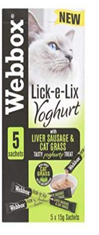 LICK-E-LIX LIVER SAUSAGE & CAT GRASS CAT TREAT 5PK -REWARD DELIGHT KITTEN (3X)