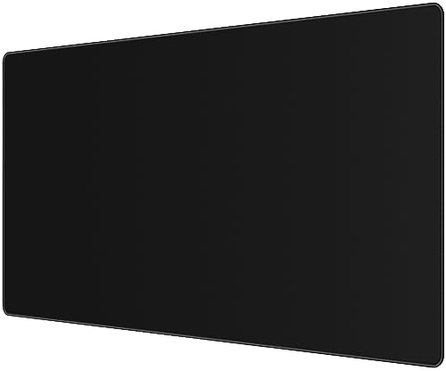 Anpollo Spelmusmatta XXL stor storlek (900 x 400 x 3 mm) utökad musmatta vattentåliga musmattor med halkfri gummibas, specialstrukturerad yta för tangentbord och mus (rent svart)
