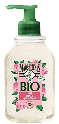 Le Petit Marseillais – Gelée Nettoyante Certifiée BIO Rose Sauvage (flacon-pompe de 290 ml) – Savon liquide avec 98 % d'ingrédients d'origine naturelle – Savon antibactérien sans sulfate ni colorant