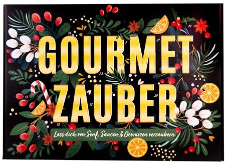 Gourmet Zauber Adventskalender – mit Senf, Saucen & Gewürzen, 24 Mini-Gläser für Erwachsene