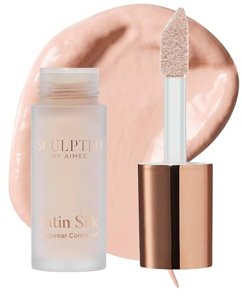 Satin Silk Longwear Concealer - Lightweight, Hydrating & Long-Lasting Concealer from Sculpted by Aimee for Dark Circles, Blemishes and Pigmentation (Beige 3.0)