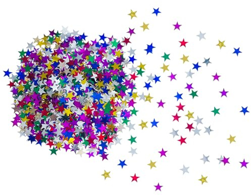 Oblique Unique® Sterne Konfetti Mix Set Bunt Tischdeko Kinder Geburtstag Party Fasching Motto Party Weihnachten Basteln