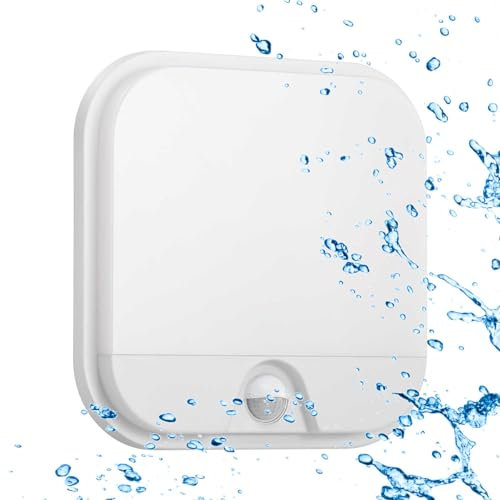 Sigmaled lighting - Plafoniera Led Esterno Interno 20W IP65, Applique da Parete Esterno con Sensore di Movimento, Luce Calda 3000K 1900Lm, Luci Esterne a Muro Quadrata per Giardino, Condominio, Scale