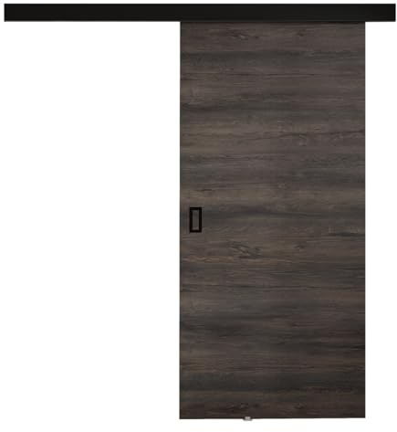 Mirjan24 Système de porte coulissante Fulmar avec fermeture automatique, pour portes intérieures et portes coulissantes avec cloisons (frêne foncé, modèle 70)