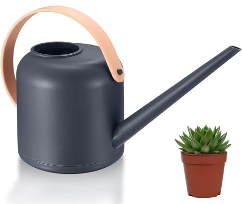 Watering Can Indoor, 1.7L Plant Watering Can for Garden Plants Flowers Hanging （Grey）