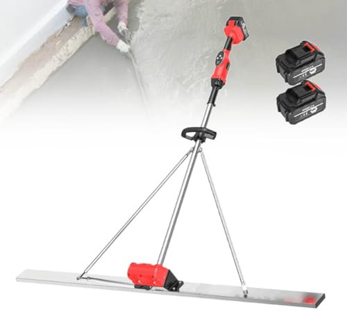 Kit vibrante per massetto in calcestruzzo, strumento vibrante per finitura in calcestruzzo per massetto con pannello in acciaio inossidabile da 150 cm - Massetto elettrico senza fili,2batteries