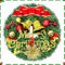Qintora Couronne de Noel Porte 32 cm Guirlande de Noël Artificielle, Décoration Noel avec Bowknot Jingle Guirlande Sapin de Noël Porte Décoration de Guirlande pour Cadre de cheminée Murale