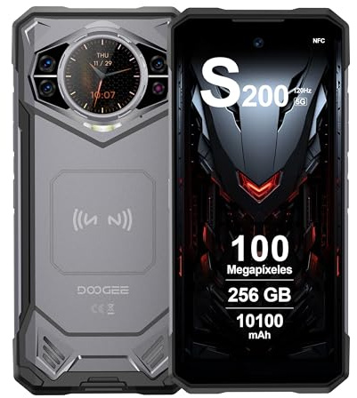 DOOGEE S200 5G Rugged Smartphone 2024, Android 14, 6.72 FHD+ 120Hz Display, 32GB RAM+256GB ROM, 10100mAh, 100MP Fotocamere, Octa Core, 5G Telefono Indistruttibile Unlock, GPS, NFC, Grigio