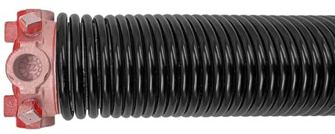 YoToolGDS Right Hand Wind(Red Cone)2 Garage Door Torsion Spring with Non-Slip Winding Bars & Gloves, High Precision Electrophoresis Black Coated, for Replacement, MIN 16,000 Cycles (0.218x2''x22'')