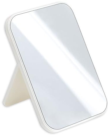 OWLMATE Kosmetikspiegel Super HD Mirror Faltbare Tragbar Spiegel Klein Kleiner Spiegel für Tischplatte, Handheld, Zuhause und Reisenutzung(Groß-Beige)