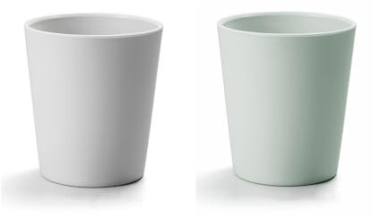 RabyLeo Mundwasserbecher Haushaltszahnputzbecher 2-teiliges Set Zahnputzbecher Waschbecher Zahnbecher(Grau und Grün)