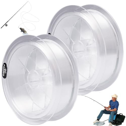 2 Rollen Nylonfaden Transparent Reißfest 200m, 0,26 mm Durchsichtige Schnur Zugfestigkeit 5,2kg, Angelsehne zum Basteln Unsichtbare Nylonschnur Geeignet für Angeln, Basteln, Hängende Dekorationen