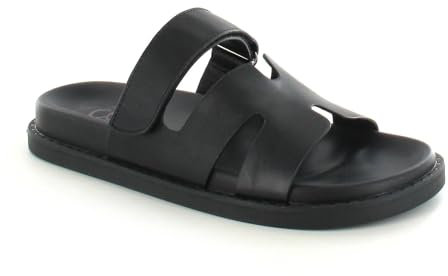 ella Ladies Comfort Slide Sandals, Adjustable Strap, Cut-Out Design, Available in Black, Tan, Rose Gold (Black, UK Footwear Size System, Adult, Women, Numeric, Medium, 3)