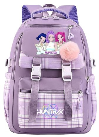 H unters School Backpack, Multi-Pocket Nylon Travel Daypack, Anime College Rucksack Demon Cosplay Backpack for Fans