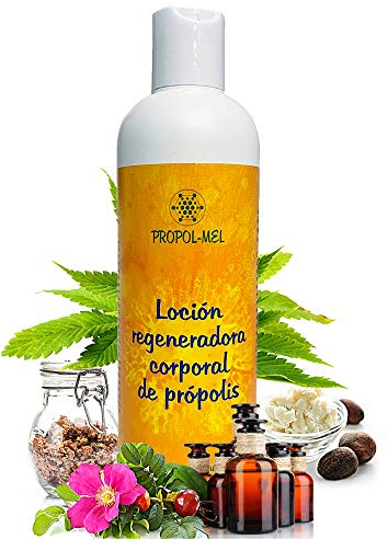 Organic body lotion - 300 ml. Body moisturiser regenerative and firming cream, with propolis, shea tree, sweet-briar rose, hemp, and aromatherapeutic essential oils.