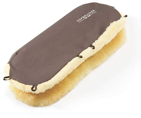 Hofbrucker Handwärmer, echter Lammfell Handmuff für Kinderwagen, Buggy. Braun