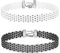 Flongo Damen Choker Halsband Strass glitzer Halsketten 2 Stück Set weiß schwarz Holzkohlenbohrer Tattoo Kette Kropfbänder Schmuck glitzer verstellbar Geschenk Kinder Mädchen Frauen