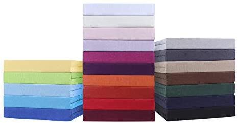 Chrison Jersey Spannbettlaken, Spannbetttuch 100% Baumwolle 200x220 cm türkis