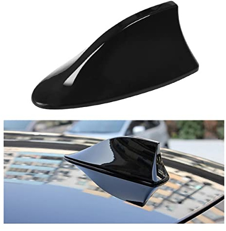Shark Fin Antenna Cover for Car, Automotive Top Roof Aerials AM/FM Radio Signal Base, Vehicle Shark Fin Shape Cover with Adhesive Tape, Car Accessories Universal for Most Sedan, SUV, Van (Black)