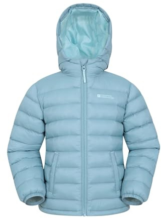 Mountain Warehouse Seasons Steppjacke für Kinder - Ultraleichte, warme, wasserdichte Steppjacke. Jungen & Mädchen Winterjacke mit Kapuze & Reißverschluss Aquamarin Kinder 128 EU (7-8 Jahre)
