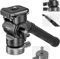 NEEWER Tripod Fluid Head with +/-10° Leveling Base(37mm Dia.), Metal Pan Tilt Head with Arca Type QR Plate, Telescopic Handle for Compact Video Camera DSLR Camera, Max Load 8.8lb/4kg, GM27