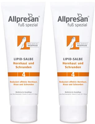 Allpresan Fuß spezial Nr. 4 Lipid-Salbe gegen Hornhaut und Schrunden - Fußsalbe zur täglichen Pflege verhornter Füße - 2x 125 ml