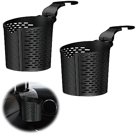 Porte Gobelet Voiture, Support Bouteille Canette, Universels Porte-gobelet de Voiture Accroché pour Boisson, Thermos, Café, Bouteille, Mini Poubelle, 8,5 cm de Diamètre(Noir), 2 Pièces