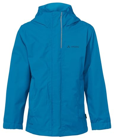 VAUDE Kids Escape Light IV, Kinder Regenjacke, wasser- & winddichte Outdoor-Jacke, atmungsaktiver Windbreaker mit Kapuze, icicle, 110-116