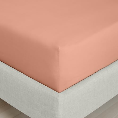 Bianca 200 Thread Count Cotton Percale Extra Deep Double Fitted Sheet Clay