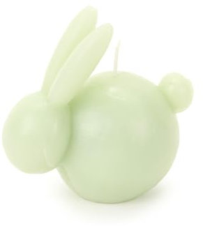 NUVOLE DI STOFFA Candela Coniglio Pasquale Seduto in Cera Dorothy 9.5x6.2x10 cm 3 Varianti(1pz) Verde