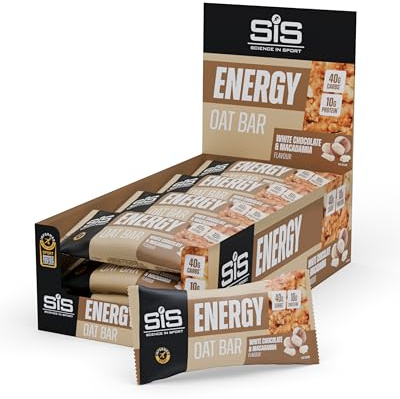 Science in Sport Barrita energética de avena con chocolate blanco y macadamia | 40g carbohidratos, 10g proteína – Informed Sport – ideal para entrenamiento y recuperación (paquete de 12)