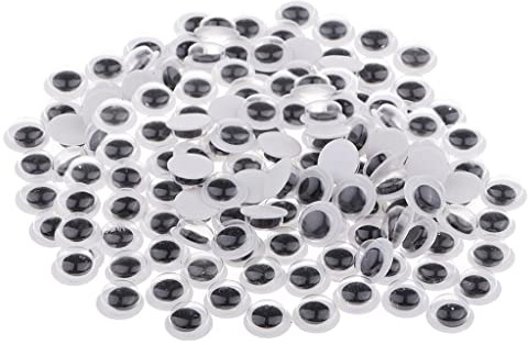 UxicRuya Ojos Móviles Autoadhesivos para Manualidades Pegatinas de Ojos Divertidos Plástico Suministros Creativos Fáciles de Usar Adecuados para Juguetes, 8mm 200 Piezas