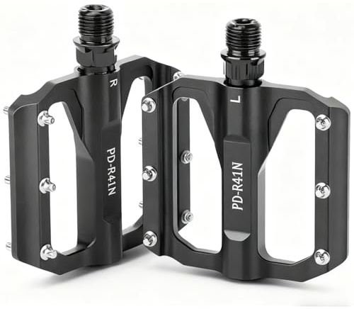 PRMHOOT Pedales MTB, Pedal de Bicicleta Antideslizante, Pedales de Plataforma para Bicicleta de Montaña de 9/16 Pulgadas para Rennrad, MTB, E-Bike