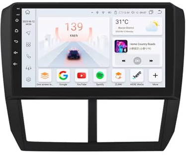 9 tum Android-bilradio för Subaru Forester 2007–2013 | Stereo med CarPlay 2 DIN GPS-navigator | Bluetooth, FM RDS, HiFi, pekskärm, Wi-Fi, mediaspelare