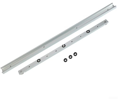 Hosrivae Set di accessori per la lavorazione del legno per sega da banco con binario in lega di alluminio e barra di scorrimento per un migliore controllo del taglio angolare (binario a T da 600 mm +