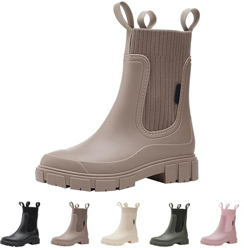 Botas de goma para mujer, botas de verano, botas de equitación, botas de jardín, botas de vaquero, botas de plataforma para deslizarse, botas de goma para mujer, botas de lluvia para jardín